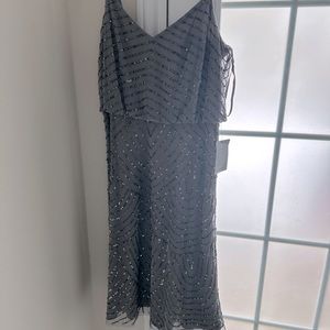 Adrianna Papell sequined scalloped dress